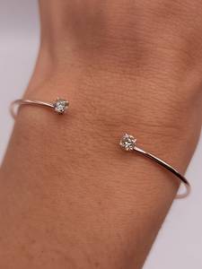 0.40 CT Lab Grown Brilliant Cut <b>Diamond</b> Bangle <b>Ring</b> Side White <b>Diamonds</b> 18K Gold Plated | IGI Certified Minimalist Bridal - Product Image 5