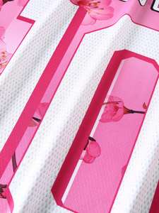 Maillot de football rose personnalisé unisexe, maillot Y2K scintillant, numéro personnalisé, graphique en strass, t-shirts à col en V, maillot de football américain - Product Image 6