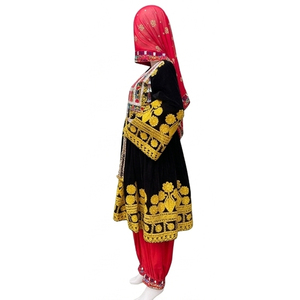 Vestido Afgano Kuchi Étnico Tribal Multicolor Vintage, Vestido Afgano Bordado para Fiesta, Cultura Tradicional Pashtun - Product Image 4