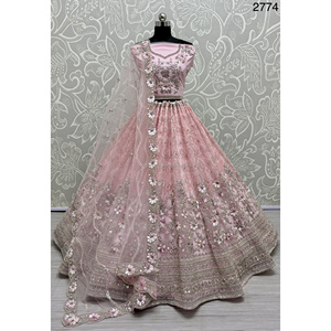<b>Indian</b> Bridal Wear Velvet Collections for Bride With Zarkhan Work by Fabzone - Product Image 5