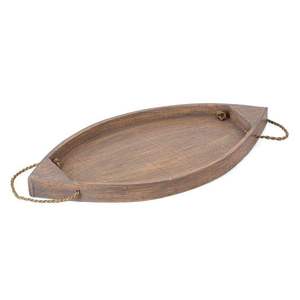 Plateau de service en bois irrégulier, design minimaliste fait main, vaisselle et assiettes en bois massif, décoration naturelle en bois pour Ramadan et Eid - Product Image 2