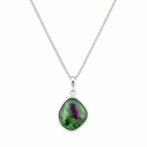 Colgante de Zoisita Rubí Natural Hecho a Mano, Plata de Ley 925, Colección de Joyería con Piedras Preciosas, Mejor Precio - Product Image 1