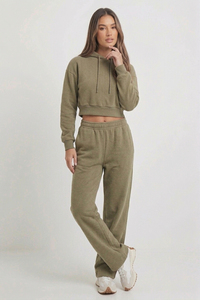 Women Tracksuit Joggers Crop Hoodie /Women's Baggy Copped Tracksuits Oversize Pullover Cropped Hoodie & Sweatpants Sets - Product Image 4