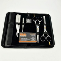 Coupe et Ciseaux Amincissants Kit Ensemble De Ciseaux De Coiffure avec Rasoir et Peigne Pochette En Cuir Salon Professionnel 6 "HARL-8001