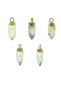 Prehnite Spike <b>Pendant</b> 13x5mm Handmade Point Necklace 925 Silver Electroplated <b>Pendant</b> for Jewelry Making, Birthstone Design - Product Image 4