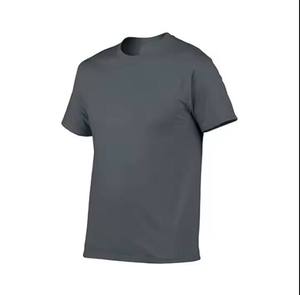 Men's Regular Fit Solid Color O-Neck Short Sleeve Cotton T-<b>Shirt</b> Casual Jersey Knitted Front Logo Breathable Customized Printing - Product Image 5