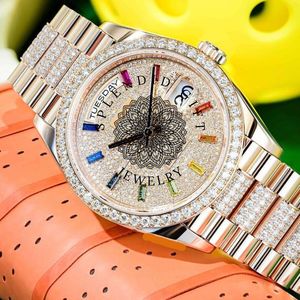 Montre Diamant Splendid JEWELRY 36mm Argent Analogique Mouvement Quartz ETA Verre Saphir Fermoir Déployant Luxe Homme Étanche 10m - Product Image 1