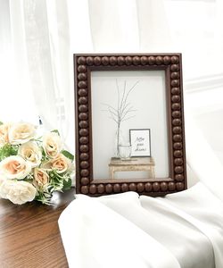 Picture <b>Frame</b> Wood Beaded Photo <b>Frame</b> MDF Brown Rusitc <b>Frames</b> Vintage Unique <b>Wall</b> Hanging Desktop Gifts Home Decor - Product Image 3