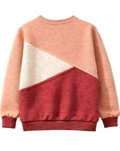 Sweat-shirt pour femme personnalisé, coloris pêche et bordeaux, en molleton doux, col rond, décontracté, pull d'hiver avec détails brodés - Product Image 2