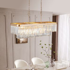 Lampadario Rettangolare in Cristallo con Luce Sospesa Regolabile Moderna Industriale E12 in Ferro Stile Fattoria - Product Image 4