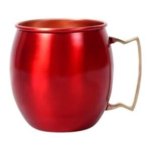 Juego de 2 Tazas Rojas Moscow Mule de 17oz, Hechas a Mano, de Cobre Ecológico con Asas Remachadas, Antiderrames, para Fiestas, Uso en Bares, Regalo - Product Image 1