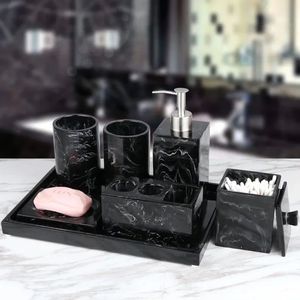 Premium Modern Pink Resin <b>Bathroom</b> <b>Set</b> Three Piece Square <b>Soap</b> <b>Dispenser</b> With Cups Easy To Clean For <b>Bathroom</b> Use Resin Decor - Product Image 5