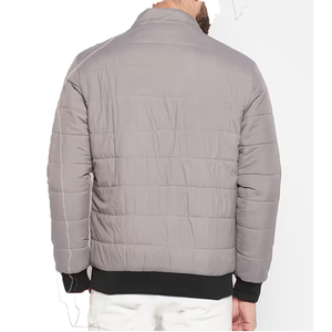 Veste matelassée d'hiver respirante de haute qualité avec logo personnalisé pour hommes, col montant, poches avant, veste rembourrée - Product Image 4