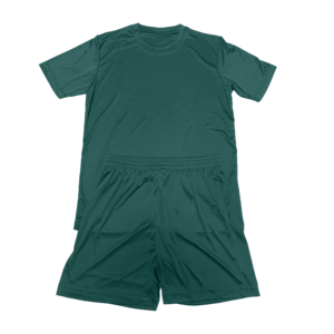 Ensemble de maillot de football unisexe bleu à manches courtes, col rond, tissu respirant en polyester, short à taille élastique, coupe régulière, toutes saisons - Product Image 2