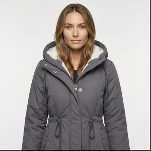 Femmes hiver chaud manteau à capuche Parkas pardessus polaire vêtements d'extérieur veste avec cordon respirant bouffant veste hommes mode - Product Image 1