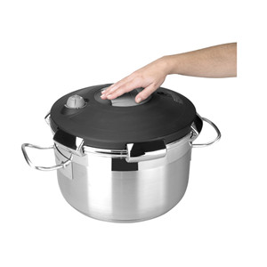 Pentola a pressione Lacor in acciaio inox da 6 litri con coperchio e manici per la cottura - Product Image 2