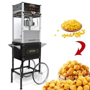 Hervidor comercial de 20 onzas, máquina de palomitas de maíz, ruedas Popper de estilo Vintage, Popper de 1440W para fiestas, eventos de cine en casa, negro - Product Image 5