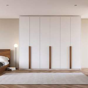 Système de placard en bois sur mesure JY Project, finition haute brillance, porte coulissante RTA, organisateur de garde-robe de luxe pour chambre à coucher - Product Image 4