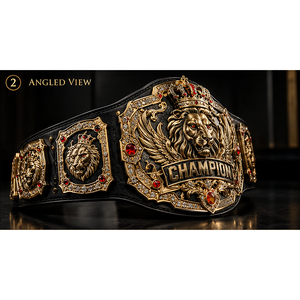 Custom Lion Sovereign Championship <b>Belt</b> MMA Boxing <b>Wrestling</b>-Metal Plates PU Leather Strap 2.2m Length 50mm Diameter Custom Logo - Product Image 2