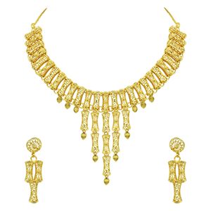 ชุดเครื่องประดับแฟชั่นขายส่ง ทองชุบไมครอน 14K18K24K ดีไซน์ตุรกี สร้อยคอแบบดั้งเดิม สไตล์ดูไบ ชุดเครื่องประดับงานแต่งงาน - Product Image 4