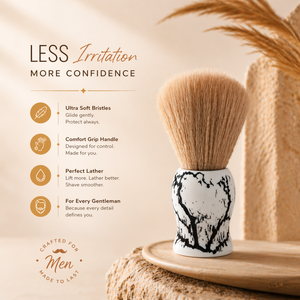 Cepillo de afeitar de madera con perlas para el cuidado de la barba masculina - Product Image 3
