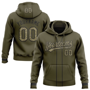 Sudadera con Capucha de Béisbol Negra con Camuflaje Oliva, Diseño Nuevo, Personalizada y Cosida, Venta Directa al Por Mayor - Product Image 1