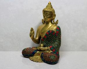 Anillo de Latón con Incrustaciones de Piedras, Decoración de Buda para Fines Religiosos y Culturales con Estilo de Bendición - Product Image 5