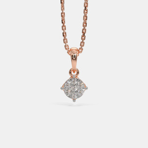 Collar con Colgante de Diamante Cultivado en Laboratorio, Corte Brillante Redondo, Oro Rosa - Product Image 1