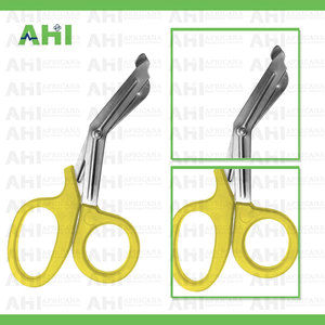 Tijeras Médicas AHI EMT, Tijeras para Vendajes, Acero Inoxidable Amarillo, Certificación CE Clase I, Tijeras para Enfermeras, Emergencias, Paramédicos, Primeros Auxilios - Product Image 3