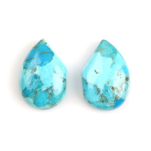 Prix d'usine – Cabochon de turquoise bleue Mohave naturelle taillée fantaisie, 10x15mm, calibré, pierre précieuse en vrac pour la fabrication de bijoux - Product Image 1