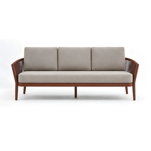 Sofá Moderno de Madera de Teca Sólida para Exteriores, 3 Plazas, Estilo Escandinavo, para Patio, Terraza, Apartamento, Balcón, Villa, Hotel, Jardín - Product Image 1