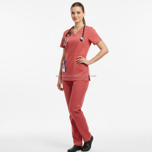Conjunto de Uniforme Médico Personalizado con Logotipo Bordado, Tela Transpirable, Bolsillo Lateral, Puños Ajustables, para Trabajadores de Fábrica - Product Image 4