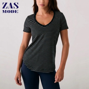 Camisetas de Algodón Transpirable para Mujer, Cuello en V, Personalizables con Logotipo, Lisas o con Gráficos, Hechas en Bangladesh - Product Image 1