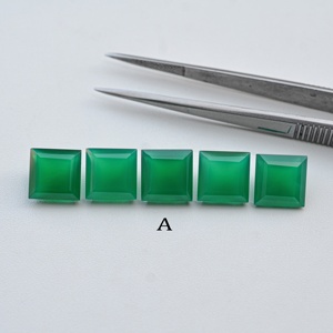 Buy 10mm Natural Green Onyx Faceted Square <b>Shape</b> Handcrafted Loose Gemstone Unique Jewelry Design At Factory Stock Available - Product Image 4
