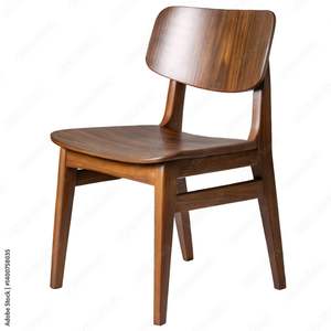 Chaise de salle à manger minimaliste en teck - Product Image 1