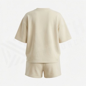 Women's 2 Piece Knitted Solid Color Short Sleeve T Shirt and Above Knee Shorts Set Crew Neck Loose Fit Casual Wear Spring Summer - Product Image 2