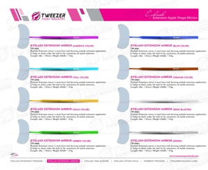 กระจกแต่งหน้าสำหรับต่อขนตาสแตนเลสพร้อมที่จับเครื่องมือต่อขนตาปลอม - Product Image 6