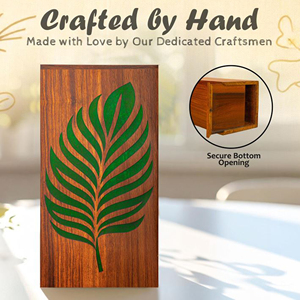Premium Funeral Memorial Wooden Urn Wooden Urn for Adult Cremation Ashes Customized Wooden Memorial Ash by AYAANS - Product Image 2