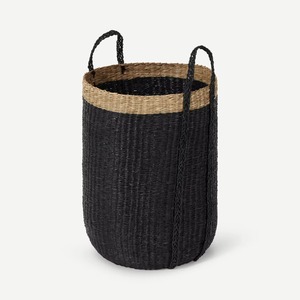 Black <b>Large</b> Wicker Seagrass Storage <b>Basket</b> Handmade Storage <b>Basket</b> Wholesale eco-friendly Made Viet Nam - Product Image 1