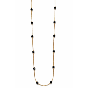 Collar de Moda con Piedras de Ónix y Oro Rosa de 18K para Mujer, Cadena de Eslabones con Cuentas Negras Minimalistas, Joyería Elegante para Regalo - Product Image 4