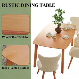 Natural Wooden Rectangular <b>Dining</b> <b>Table</b> for Kitchen and Office Desk Use - Product Image 4