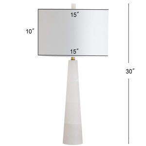Luxury Marble Table <b>Lamp</b> With Elegant Tapered Silhouette Soft <b>Drum</b> <b>Shade</b> And Contemporary Designer Interior Appeal - Product Image 5