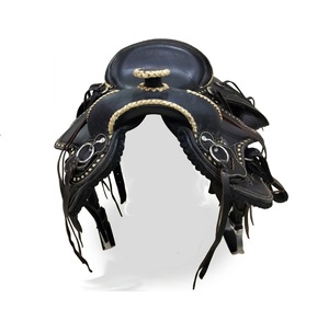 Selle de cheval Western en cuir véritable de qualité supérieure, avec arceau en bois robuste, équipement équestre fait main sur mesure, en 15 pouces - Product Image 2