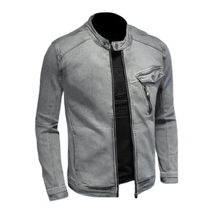 Veste en jean décontractée personnalisée vente en gros d'usine veste de camionneur grande et grande taille pour hommes veste en jean 100% coton coquille - Product Image 5