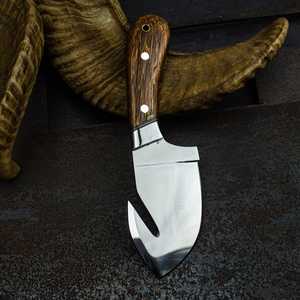Wood Handle Stainless Steel Sheepsfoot Knife 0.6mm Thickness Outdoor Hunting Blade Single Edge <b>Tool</b> - Product Image 1