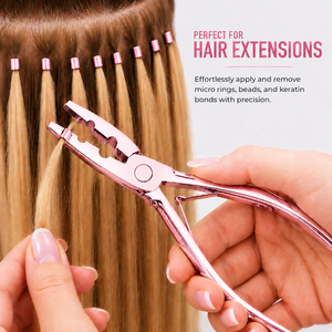 Pinzas profesionales de acero inoxidable para extensiones de cabello, herramienta para microanillos y cuentas - Product Image 4