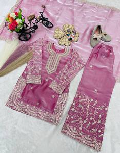 Trending Launching New Designer Party Wear Look Heavy Pure GMY SILK <b>Top</b> Sharara & Dupatta Se - Product Image 4
