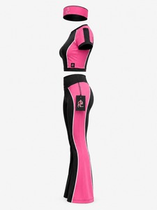 Sporty Women Summer 3-Piece Outfit with Top Leggings & Headband-for Gym/Yoga/Running/Dancing-Quick Dry & Breathable - Product Image 3