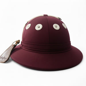 Casco de Polo Ecuestre Modelo Geoffrey GF Color Granate, Carcasa de Fibra de Vidrio, Logotipo Personalizado para Carreras de Caballos, para Adultos, en Caja de Polipropileno - Product Image 1