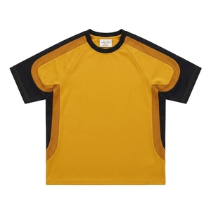 Unisex Casual Short Sleeve Summer T-<b>Shirts</b> 100% Cotton Custom Logo <b>Patchwork</b> Loose Streetwear Hip Hop Customizable Logo Men's - Product Image 4